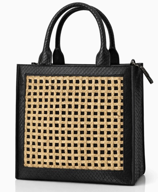 The Fused Cane Box Tote – Stylish Fused Cane Box Tote with Leather Trim